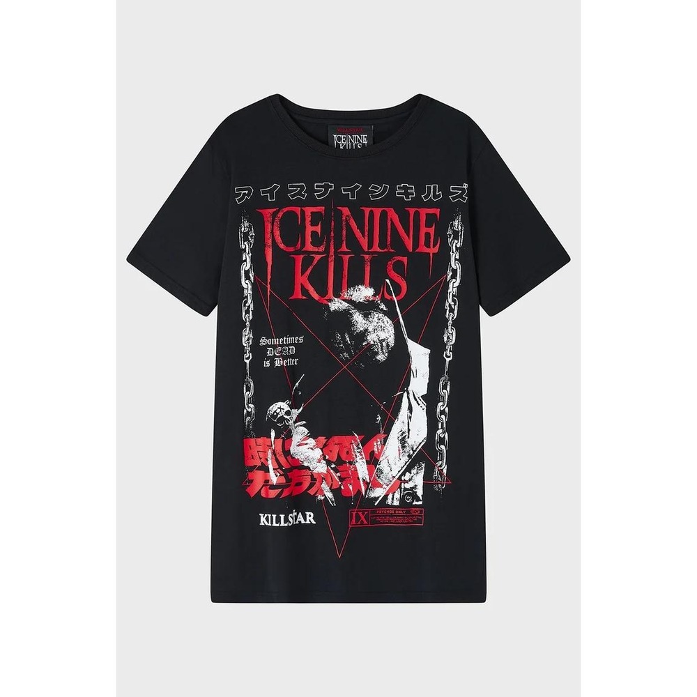 Killstar Ice Nine Kills Sometimes Dead Is Better Black Graphic T-Shirt Large
